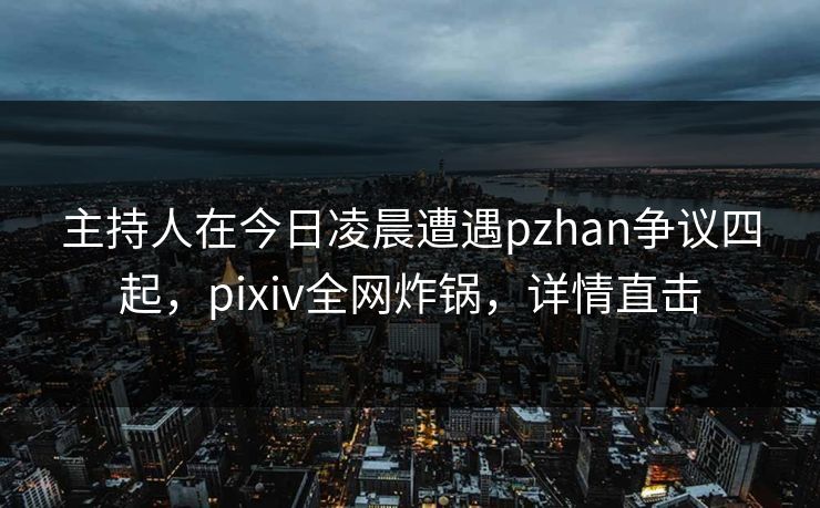主持人在今日凌晨遭遇pzhan争议四起，pixiv全网炸锅，详情直击