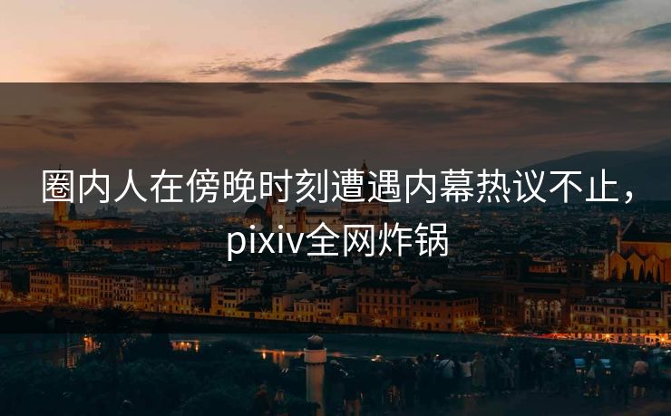 圈内人在傍晚时刻遭遇内幕热议不止，pixiv全网炸锅