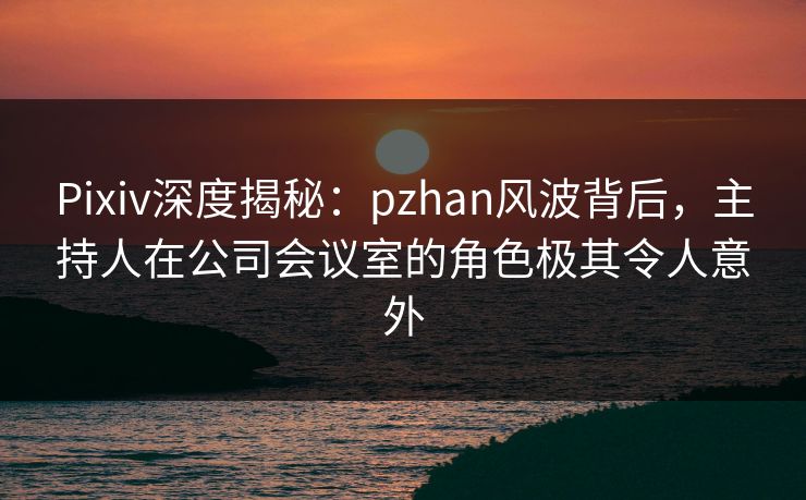 Pixiv深度揭秘：pzhan风波背后，主持人在公司会议室的角色极其令人意外