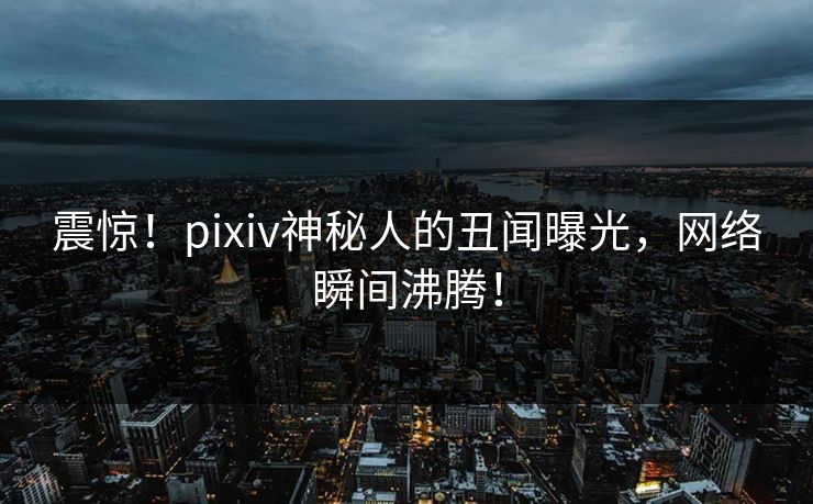 震惊!pixiv神秘人的丑闻曝光,网络瞬间沸腾! 震惊!pixiv神秘人的丑闻曝光,网络瞬间沸腾!